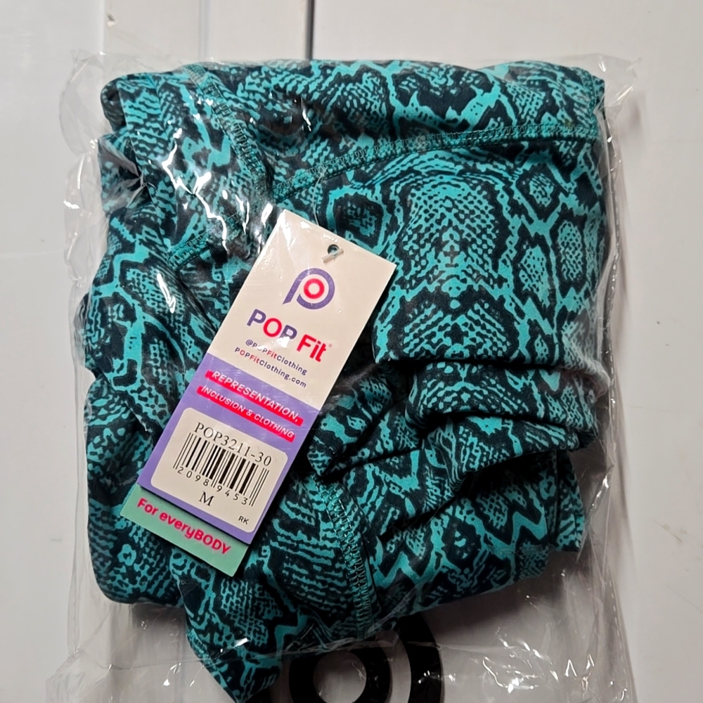 Popfit Green Snake Crop Leggings